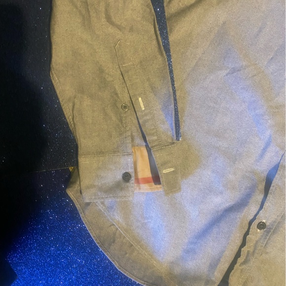 BURBERRY BRIT MEN’s LIGHT GREY-BLUE VINTAGE AUTHENTIC FULL-SLEEVE Shirt RARE LUX - Picture 7 of 16